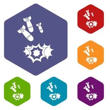 Bomb icons set Stock Illustration
