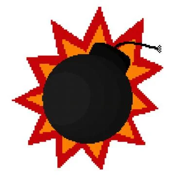 Bomb illustration with pixel theme 2 Stock Illustration