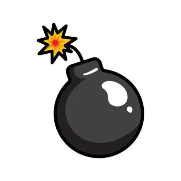 Bomb image, pop art, comics style. Vector illustration isolated on white Illustrazione stock