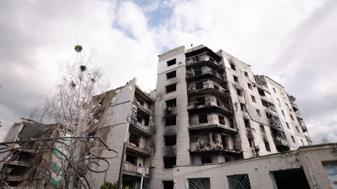 Bomb impacts, Russian invaders, Terror attack Stock Footage 245120741