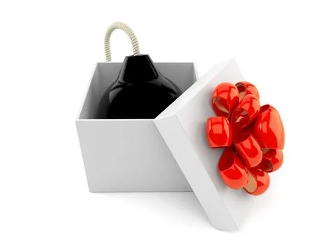 Bomb inside gift Stock Illustration