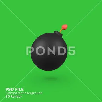 Bomb isolated 3d render icon illustration PSDテンプレート
