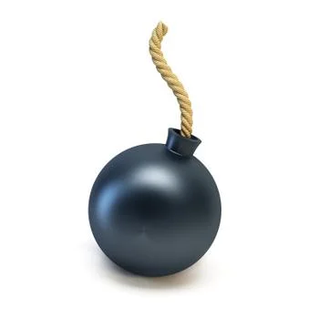 Bomb isolated 3d rendering Illustrazione stock
