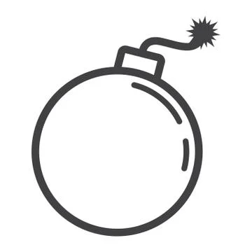 Bomb line icon, dynamite and danger 스톡 일러스트