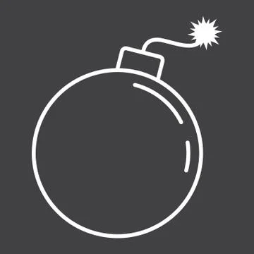 Bomb line icon, dynamite and danger 스톡 일러스트