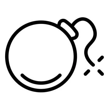 Bomb line icon vector illustration isolated on white background Stock Illustration