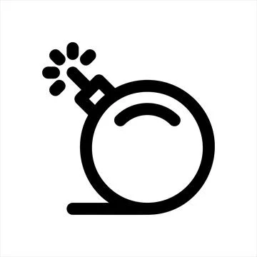 Bomb line icon vector illustration isolated on white background Illustrazione stock