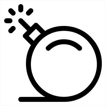Bomb line icon vector illustration isolated on white background Illustrazione stock