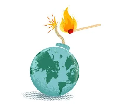 Bomb with mathch in fire. Stock-Illustration