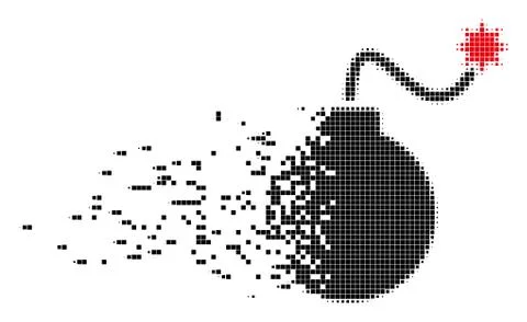 Bomb Moving Pixel Icon Illustrazione stock