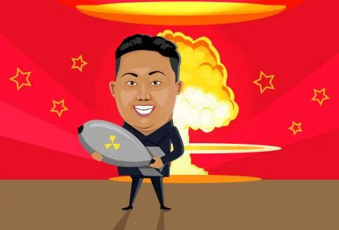 Bomb Nuclear Explosion Design Flat Stock Illustration