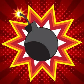 Bomb pop art, comic book background vector illustration Stock Illustration