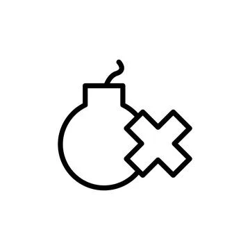 Bomb, prohibit icon. Simple line, outline vector elements of flower children Stock Illustration
