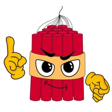 Bomb ready to explode cartoon character 스톡 일러스트