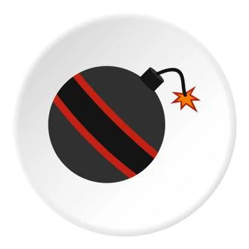 Bomb ready to explode icon circle Stock Illustration