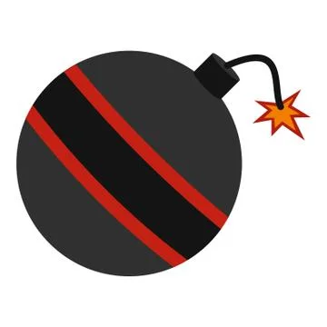 Bomb ready to explode icon isolated Stock Illustration