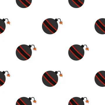 Bomb ready to explode pattern seamless Stock Illustration