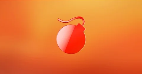 Bomb Red 3d Icon Stock Footage 73353821