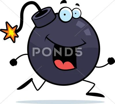 Bomb Running Stock Illustration