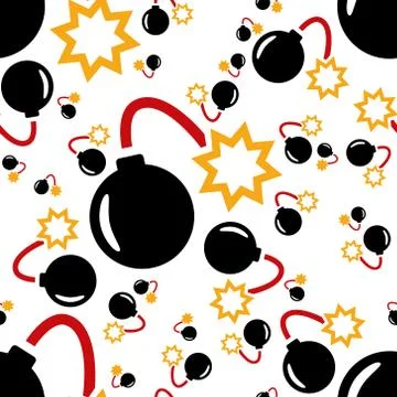 Bomb seamless pattern Stock Illustration