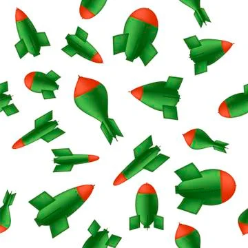 Bomb Seamless Pattern. Military Weapon Background Stock Illustration