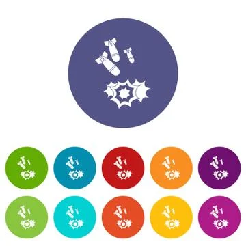 Bomb set icons 스톡 일러스트