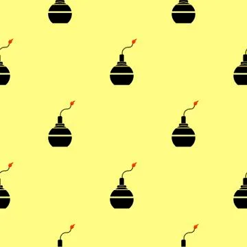 Bomb Silhouettes Seamless Pattern Stock Illustration