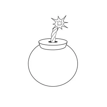 Bomb with spark icon. Dynamite weapon. Vector illustration. explosive wick fire Stock Illustration