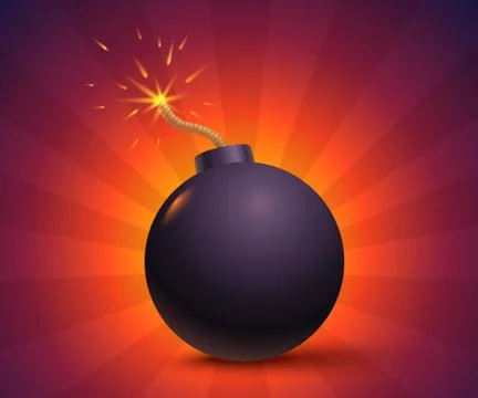 Bomb with sparks Stock Illustration