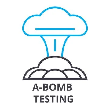 A bomb testing thin line icon, sign, symbol, illustation, linear concept, vector イラスト素材