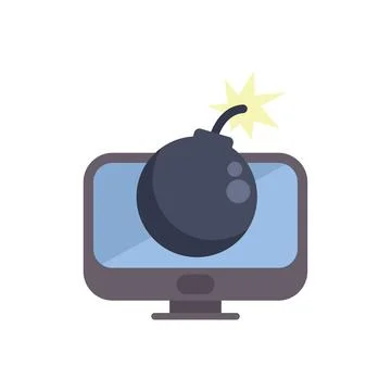 Bomb threatening computer security breach alert Stockillustratie