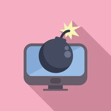 Bomb threatening computer security with virus attack Stockillustratie