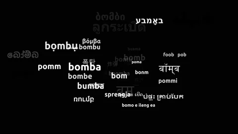 Bomb Translated in 48 Worldwide Languages Endless Looping 3d Zooming Wordclou Stockbeeldmateriaal 145214521