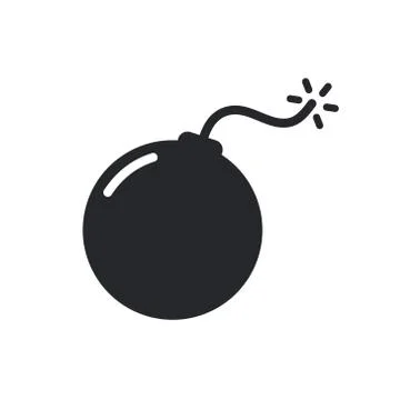 Bomb vector icon, cartoon dynamite violence illustration. Bomb fuse threat Illustrazione stock