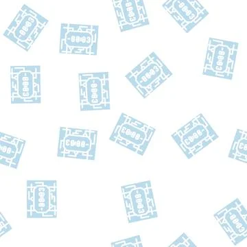 Bomb weapon glyph vector seamless pattern Stockillustratie
