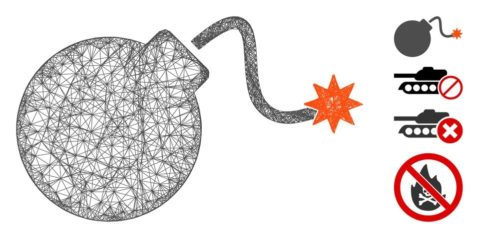 Bomb Web Vector Mesh Illustration Stock Illustration