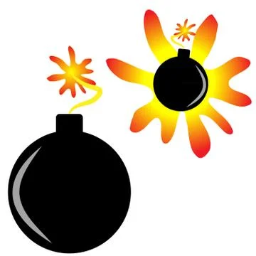 Bomb on white background Stock Illustration