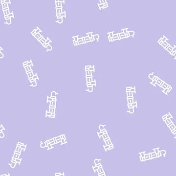 Bombard weapon line vector seamless pattern black Stock Illustration