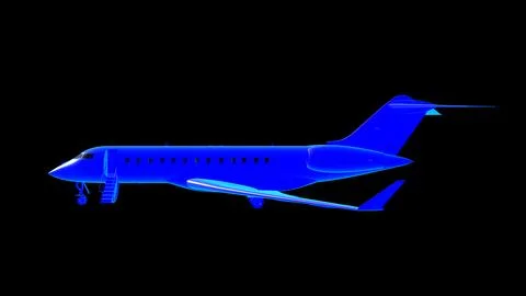 Bombardier 6000 plane for reference 3D rendering Stock Illustration