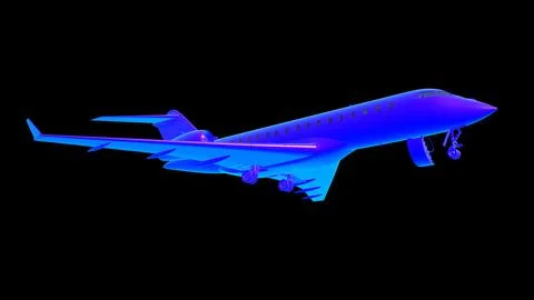 Bombardier 6000 plane for reference 3D rendering Stock Illustration