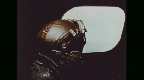 Bombardier in Boeing B-17 Flying Fortress Stock Footage