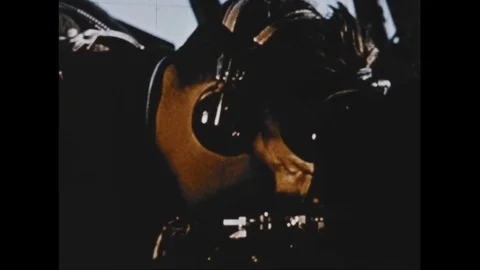 Bombardier prepare to drop atomic bomb at Nevada Test Site - 1953 Stock Footage 106047333