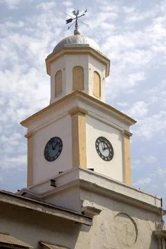 Bombay Clock Tower a clock with more than one dial to show the time in all... Stock Photos