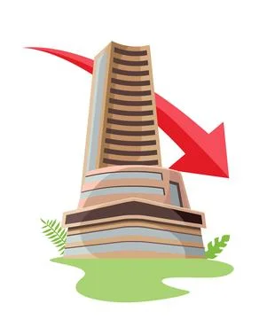 Bombay stock exchange fall vector Illustrazione stock