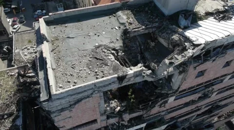 Bombed building Stock Footage 46763966
