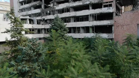 Bombed building Stock Footage 46764395