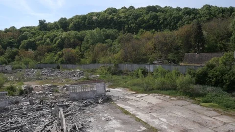 Bombed factory building Stock Footage 87065330
