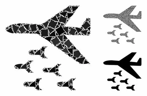 Bomber bombs Mosaic Icon of Bumpy Pieces Illustrazione stock