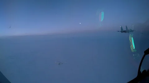 The bomber catches up with the fighter Stock Footage 100291227