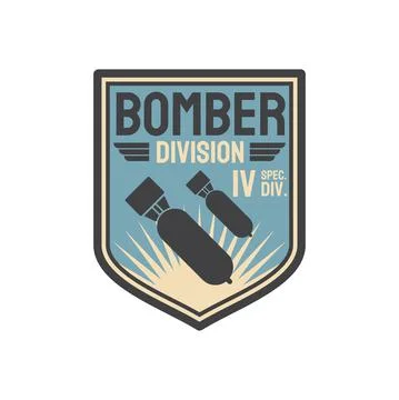Bomber division patch on uniform with flying bombs Stock Illustration